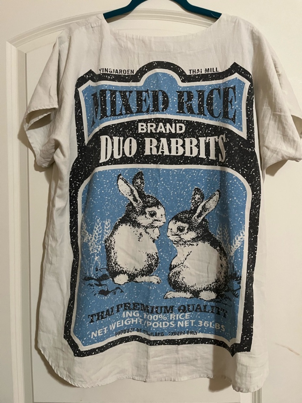 Jaded Gypsy Duo Rabbits Graphic Top S/M Vintage Style Fun Cool Comfy Retro - Picture 3 of 5